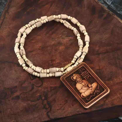 Tulsi Kanthi Mala  Wood Locket